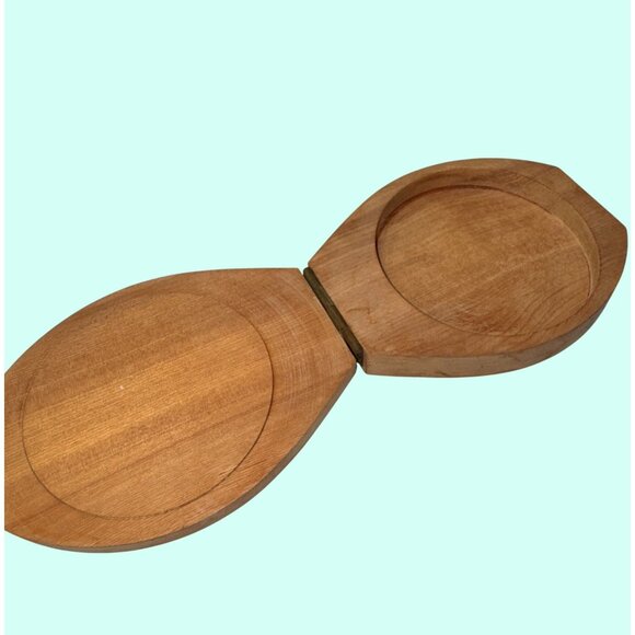 Vintage Wood Rooster Painted Hinged woodpecker woodware hamburger press - Picture 2 of 5